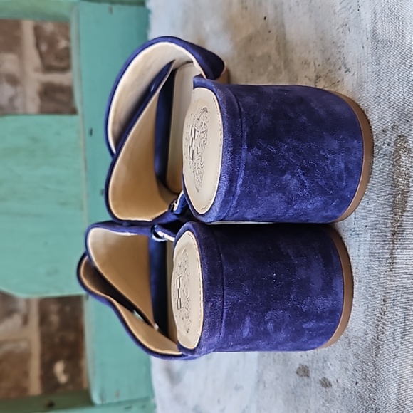 Vince Camuto Blue Suede Sessa Sandals Slip on Shoes - Picture 3 of 5